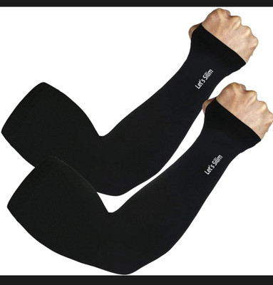 Yashu pack of 2 pair Cotton Arm Warmer(Black)