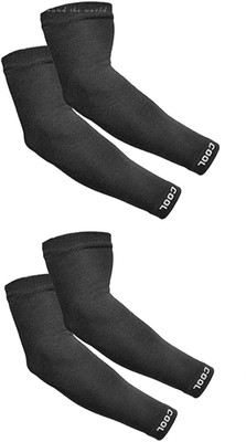 DESI CREED Cotton Arm Sleeve For Men & Women(M, Black)