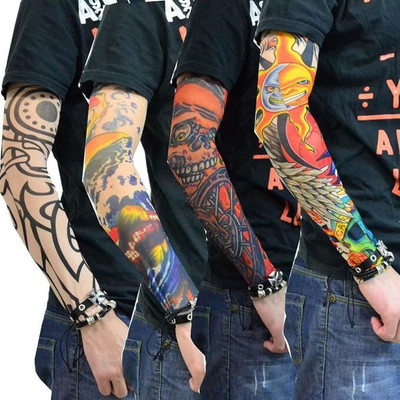 CHINTELS Arm Tattoos Sleeve For Men & Women Sun UV Cool Protection -Unisex Stretchable Nylon Arm Warmer(Multicolor)