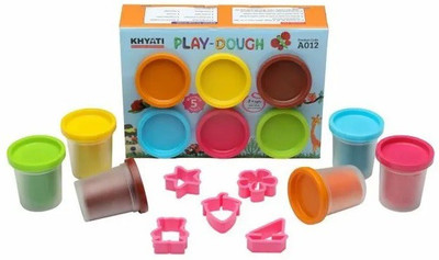 KHYATI A012 Play Dough 6 bright colours-50 gm each Art Clay(0.3 kg)