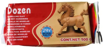 Chrome Dozen Natural Air-Dry Hardening Clay, Brown Modelling Art Clay(500 g)