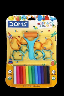 DOMS MODELLING CLAY | 12 SHADES | SHAPE TOY DESIGN MAY VARY | Art Clay(150 g)