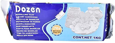 Chrome Dozen Natural Air-Dry Hardening Clay, White Modelling Art Clay(1 kg)