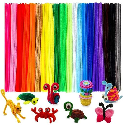 banira Pipe Cleaner 12 Multi Color 100pcs for Hobby Crafts, Scrapbooking, DIY Accessory Art Clay(60 g)