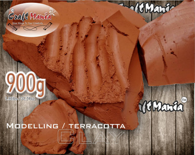 Craftmania Brown Terracotta / Modelling / Air Dry / Shadu / Wet Clay dough for Craft Art Clay(900 g)