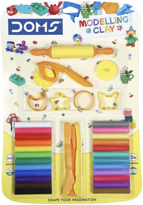 DOMS 8462 - DOMSIL MODELLING CLAY 24 SHADES Art Clay(0.3 kg)