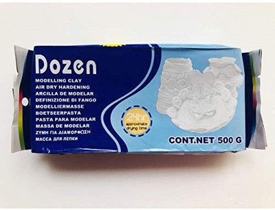 Chrome Dozen Natural Air-Dry Hardening Clay, White Modelling Art Clay(500 g)
