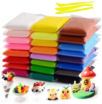 Eclet (Pack of 12) Air Dry Clay,Colorful Children Soft Clay,Creative Art Crafts-U Art Clay(100 g)