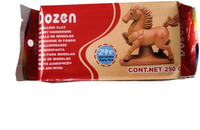 Chrome Dozen Natural Air-Dry Hardening Clay, Brown Modelling Art Clay(250 g)