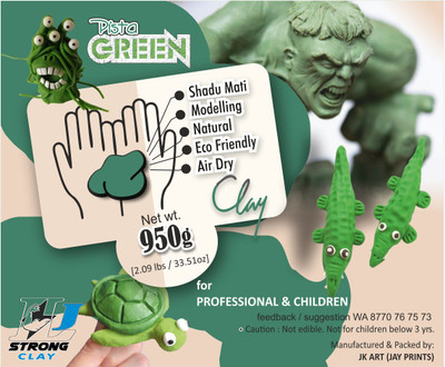 la jarden Green for Modelling and Sculpting, Air Dry for Craft & all DIY Art Clay(950 g)
