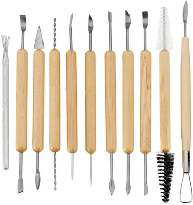 SHUANG YOU 11 Pcs Pottery Sculpting Tools Set for Professional Art Crafts, Art Clay(150 g)