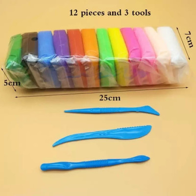 Awiclo 12 Color/Set Light Clay Air Dry Polymer Plasticine Clay Super Light Art Clay Art Clay(400 g)