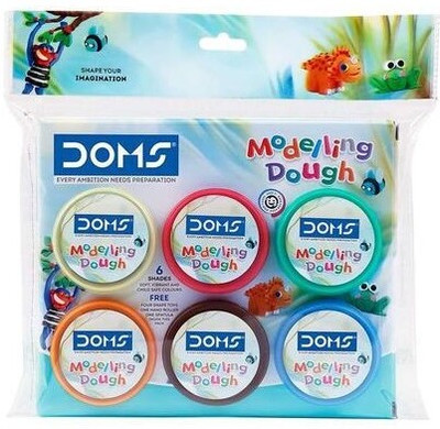 DOMS Modelling Dough (6 Shades + 6 Tools) Art Clay(150 g)