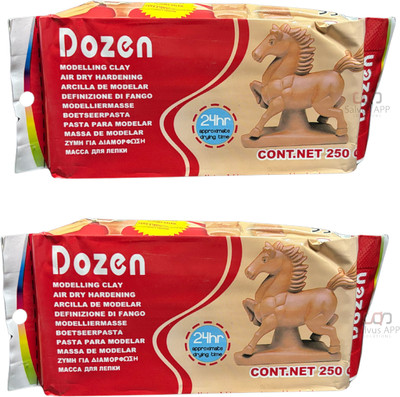 Salvus APP SOLUTIONS Dozen Modelling Clay_Brown_2 Pc Art Clay(500 g)