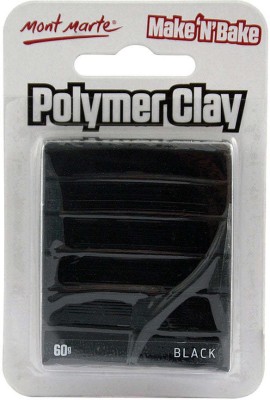 Mont Marte Make and Bake Polymer Clay - Black Art Clay(60 g)