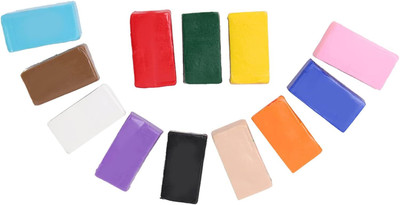 FRKB Multicolor Polymer Oven Bake Clay Pack of 12pc, 150g Art Clay(150 g)