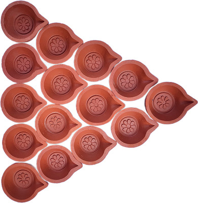 HANDMADE TERRACOTTA CLAY DIYA Terracotta (Pack of 30) Table Diya Set(Height: 7 inch)