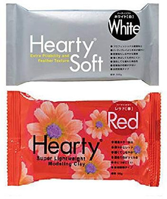 Padico Hearty Soft Air Dry 180gm with Hearty Color 50 GM Red Color Pack of 2. Art Clay(230 g)