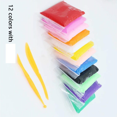 Eclet 12 Colorful Children Soft Clay, Air Dry Clay, , Non-Toxic Kit with 3 Tools Art Clay(12 g)