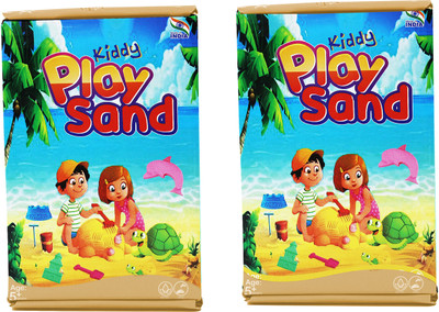 Rabbit Kiddy Play Sand - Non Sticky Kinetic Sand Pack of 2 with Moulds (Brown & Brown) Art Clay(900 g)