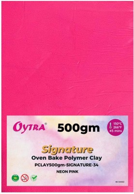 OYTRA Polymer Clay Oven Bake Clay for Jewellery Figurine Canes Making Neon Pink 34 Art Clay(500 g)