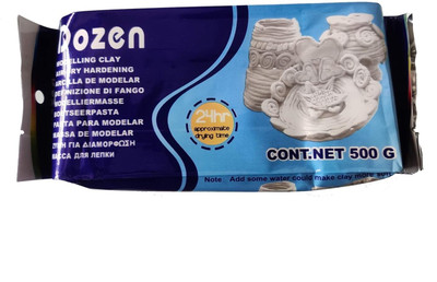 Arrolliant Dozen Modelling Clay Air Hardening (White)500GMS Art Clay(500 g)
