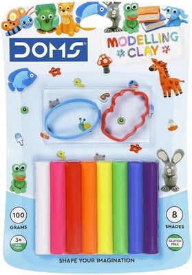 DOMS MODELLING CLAY | 8 SHADES | SHAPE TOY DESIGN MAY VARY | Art Clay(100 g)