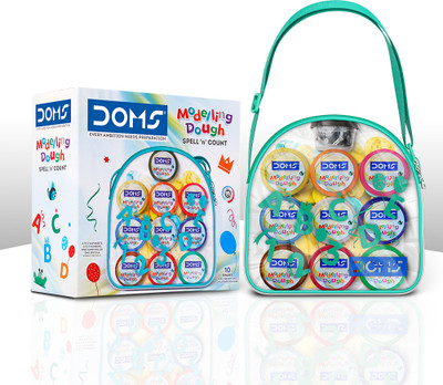 DOMS MODELLING DOUGH SPEEL 'n' COUNT 10 SHADES(250 GM) Art Clay(250 g)