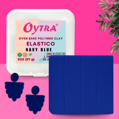 OYTRA Polymer Clay Elastico Series 57g / 2OZ Oven Bake Flexible Clay (Navy Blue) Art Clay(57 g)