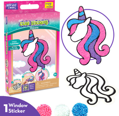 Imagimake Clay Stickers: Unicorn | Create Unique DIY Sticker using Air Dry Clay