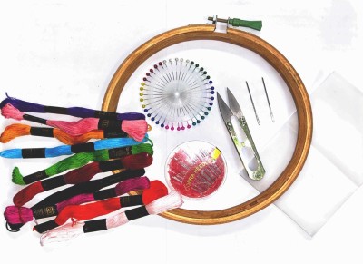 KHUSHA CREATIONS 79pcs Embroidery Kit/Hand Embroidery DIY Kit/Cross Stitching Kit for Beginners