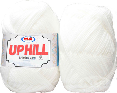 M.G Enterprise Uphill White 400 gms Wool Hand knitting wool- Art-AFJE
