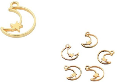 Ditya Crafts Resin Metal Bezel Golden Color Pendant Set of 5 pcs