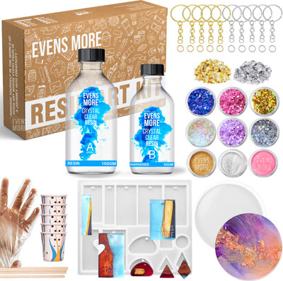 EVENS MORE DIY Resin Keychain Making Kit With 200gm Resin mould & More