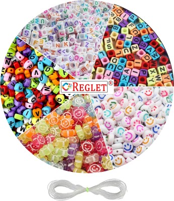 REGLET 1050 Alphabet Beads (3 types) & 130 Emojis (2 types) for Bracelet Jewellery