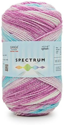 JEFFY GANGA Spectrum Yarn ,Hand Knitting Wool (Multicolour (SPT033), 200 Gram)