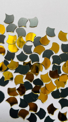 MIRROR GLASS WORLDWIDE FANCY SHAPE GOLDEN MIRROR FOR LIPPAN ART 12MM 100GM 410PIECE
