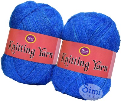 Simi Enterprise Knitting Wool Yarn, Soft Fancy Feather Wool Royal Blue 400 gm- Art-HFJ