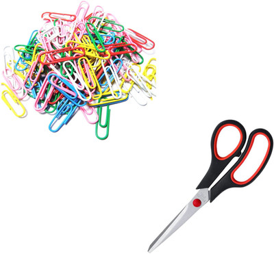 Sharum Crafts Paper Clips Multi Round & Scissor Big