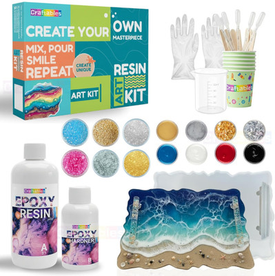 Craftables DIY Geode Resin Tray Making Kit | Large Home Decor Art & Craft Set