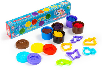 PEZYOX Magic Dough 5 in 1 Kit with Moulds Non-Sticky Safe & Colorful Modelling Clay