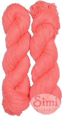 Simi Enterprise Vardhman Brilon Peach Wool Hank Hand knitting wool thread dyed