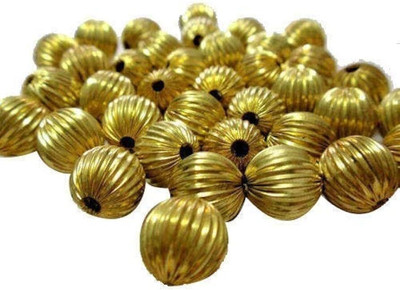 Crafts Haveli Golden Color 4.5 mm Round Beads Pack of 100 pc for Jewellery Making. (50)