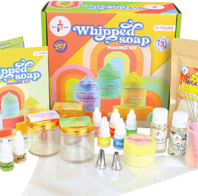 Kalakaram Whipped Soap Making Kit, Make 3 Pretty Jar Whipped Soaps