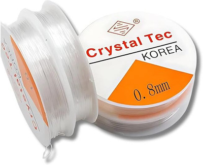 Beadsnpearls Stretchy Elastic Cord Clear Round for Beading Jewellery Making 10m Size-.8 mm