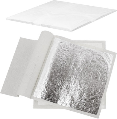 ask vark wala Silver Leaves Facial/Spa, Sweets Decoration (6X4 INC) (Pack of 20)Z.153