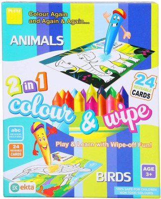 Toyland.toys Ekta Animals 2 in 1 Colour & Wipe