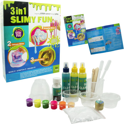 zokato DIY 3 in 1 Slime Making Kit for Kids, Do It Yourself Activity Kit