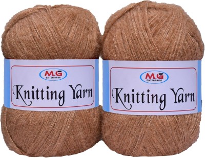 M.G Enterprise Knitting Wool Yarn, Soft Fancy Feather Wool Brown 200 gm- Art-HEG