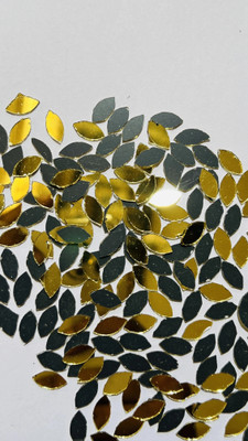 MIRROR GLASS WORLDWIDE EYE SHAPE GOLDEN MIRROR FOR LIPPAN ART 12MM 100GM 660PIECE